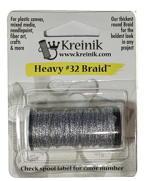 Kreinik Metallic Heavy #32 Braid / 001 Silver