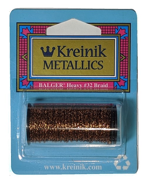 Kreinik Metallic Heavy #32 Braid / 021HL Copper High Lustre 