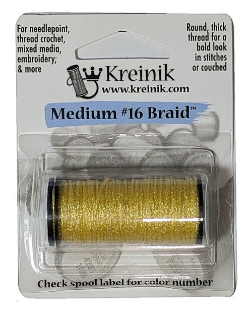 Kreinik Metallic Medium #16 Braid / 091 Star Yellow