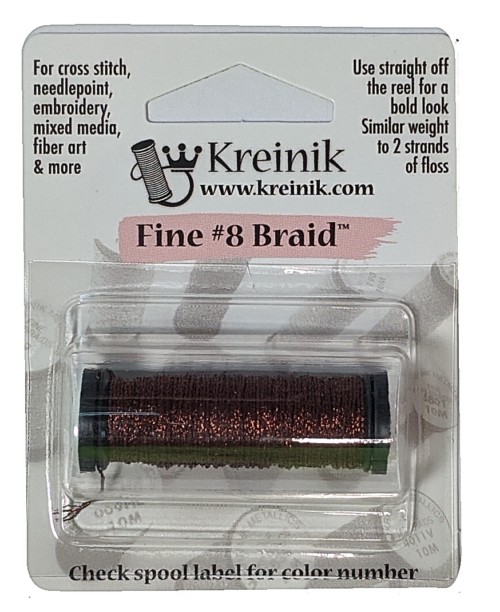 Kreinik Metallic Fine #8 Braid / 080C Garnet Cord 