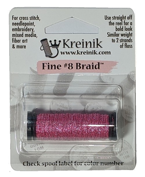 Kreinik Metallic Fine #8 Braid / 5026 Sweet Tart