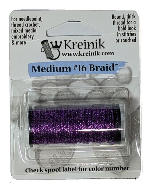 Kreinik Metallic Medium #16 Braid / 012HL Purple High Lustre