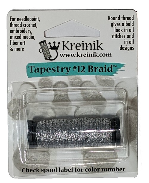 Kreinik Metallic Tapestry #12 Braid / 001 Silver