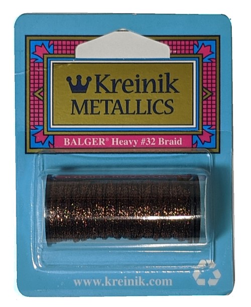 Kreinik Metallic Heavy #32 Braid / 052HL Bronze High Lustre 