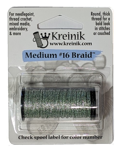 Kreinik Metallic Medium #16 Braid / 089 Aspen Green 