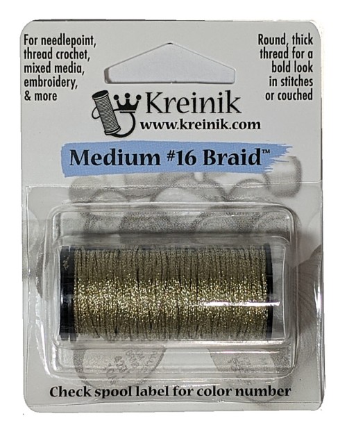 Kreinik Metallic Medium #16 Braid / 002C Gold Cord