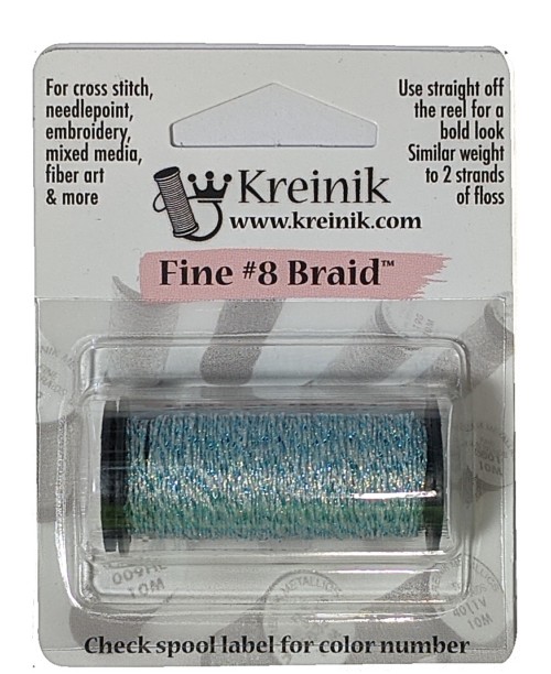 Kreinik Metallic Fine #8 Braid / 1432 Blue Ice