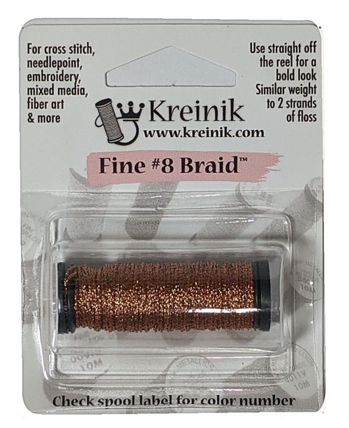 Kreinik Metallic Fine #8 Braid / 021C Copper Cord
