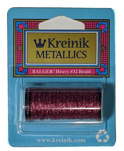 Kreinik Metallic Heavy #32 Braid / 024 Fuchsia