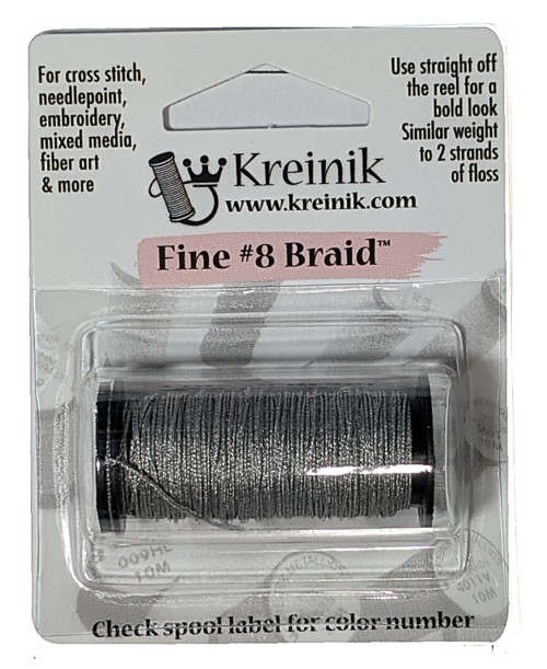 Kreinik Metallic Fine #8 Braid / 4205 Ironwood