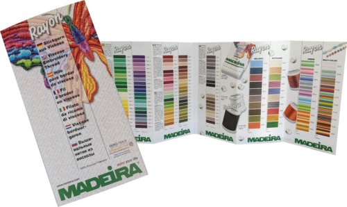 Madeira Rayon Embroidery Thread Color Card, printed