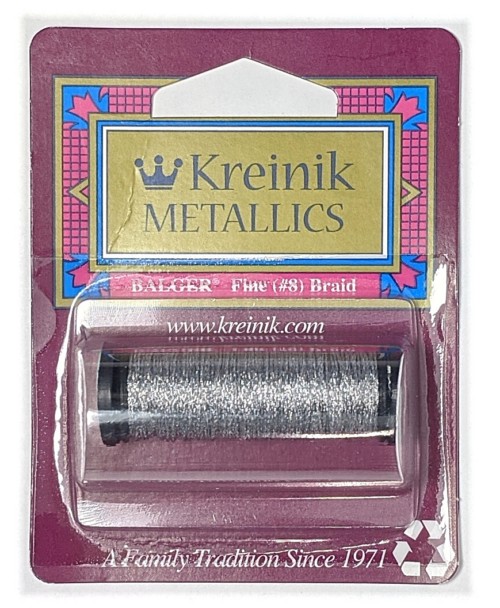 Kreinik Metallic Fine #8 Braid / 001C Silver Cord
