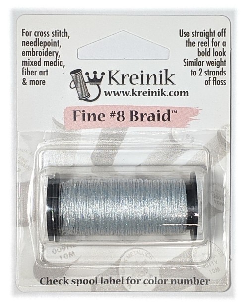 Kreinik Metallic Fine #8 Braid / 194 Pale Blue