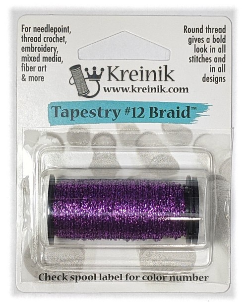 Kreinik Metallic Tapestry #12 Braid / 012HL Purple High Lustre