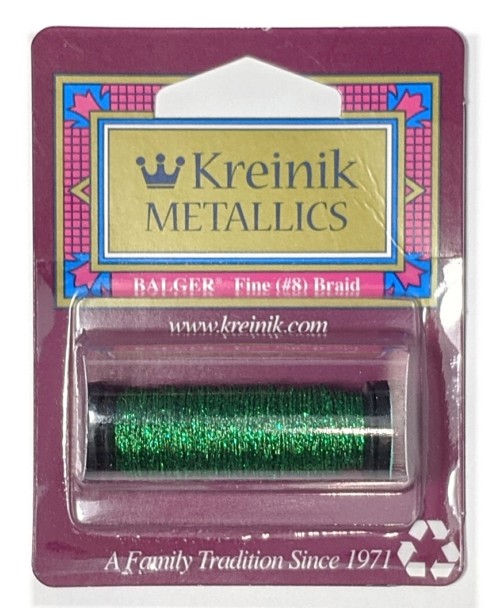 Kreinik Metallic Fine #8 Braid / 008 Green