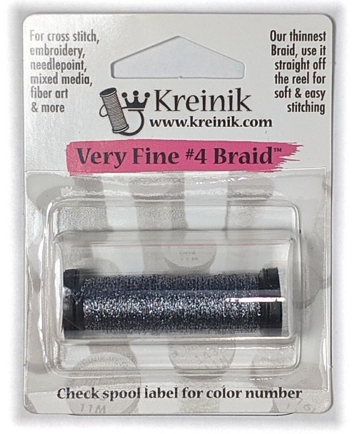 Kreinik Metallic Very Fine #4 Braid / 025 Gray