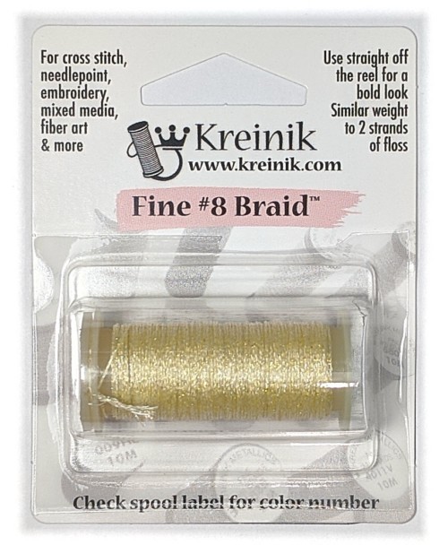 Kreinik Metallic Fine #8 Braid / 9100 Sunlight