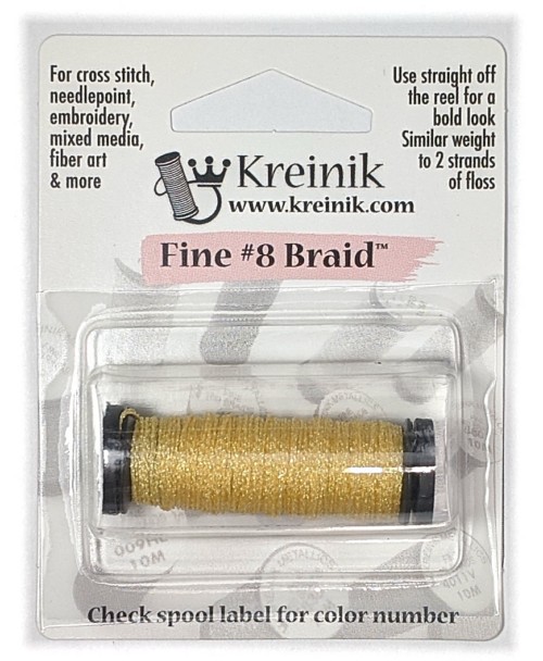 Kreinik Metallic Fine #8 Braid / 9591 Buttercup