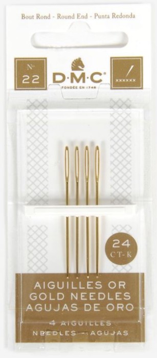 DMC Gold Tapestry Hand Needles / Size 22, 4 needles