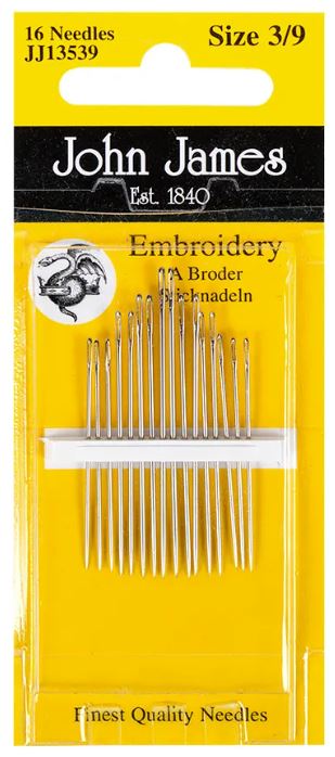 Embroidery Needles, Size 3/9
