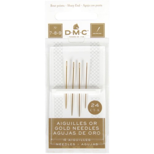 DMC Gold Embroidery Hand Needles, 4/pkg / Size 7, 8, 9