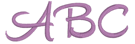 Letters "ABC" in an embroidered monogram.