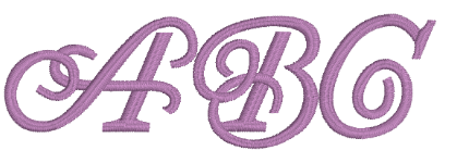 Letters "ABC" in an embroidered monogram.