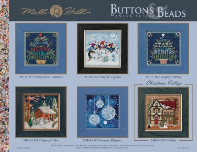 Merry Little Christmas Cross Stitch Kit Mill Hill 2018 Buttons Beads Winter  MH141831