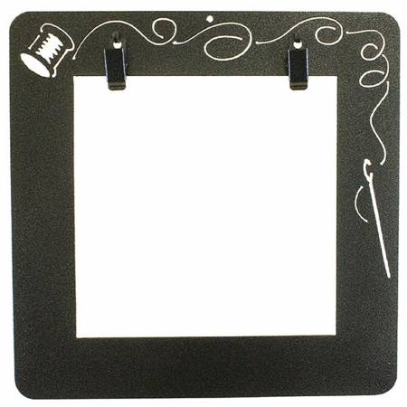 Ackfeld Deco Wall Frame Needle and Thread with Clips, Charcoal 6½" x 6½" opening