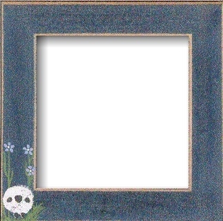 Mill Hill Hand Painted 6" Wood Frame with Seasonal Decor / Matte Blue w/Sheep in the Meadow