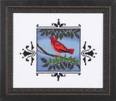Nora Corbett Audubon Street Collection Cross Stitch Patterns / Scarlet Tanager