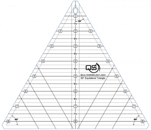 Quilter's Select Non-Slip Rulers / 60 Degree Triangle, 8.5"