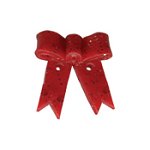 Red Glitter Gift Bow Button