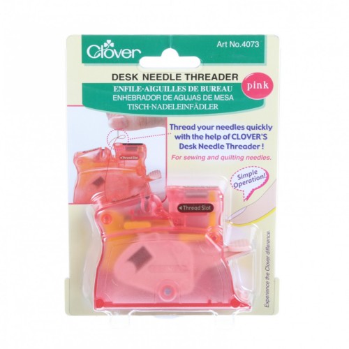 Clover Brilliant Pastel Desktop Needle Threader / Pink