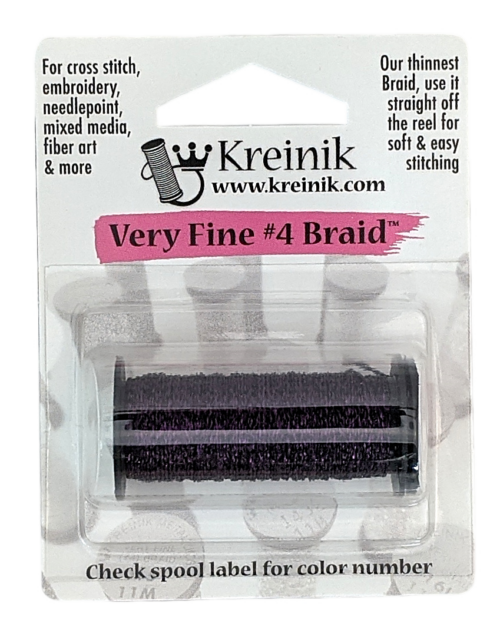 Kreinik Metallic Very Fine #4 Braid / 026V Vintage Amethyst