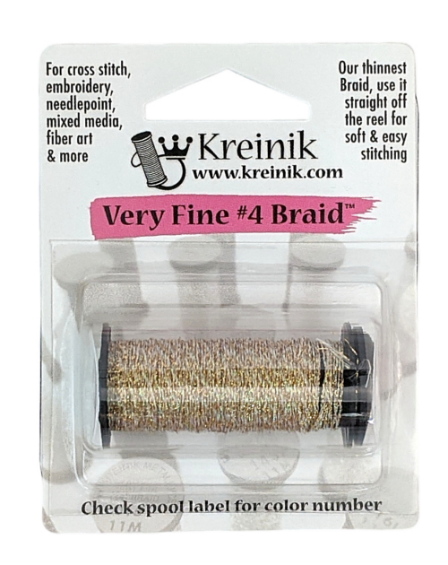 Kreinik Metallic Very Fine #4 Braid / 3221 Heliodor