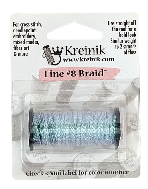 Kreinik Metallic Fine #8 Braid / 9032 Crystalline