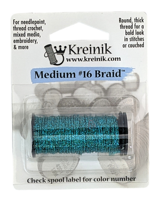 Kreinik Metallic Medium #16 Braid / 029 Turquoise