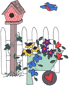 Garden Birdhouse Appliqué