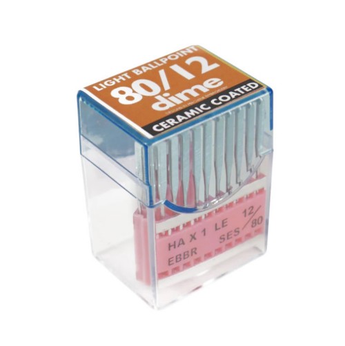 DIME Home Machine Embroidery Ceramic Coated Needles, 20 ct / 80/12 Light Ball Point