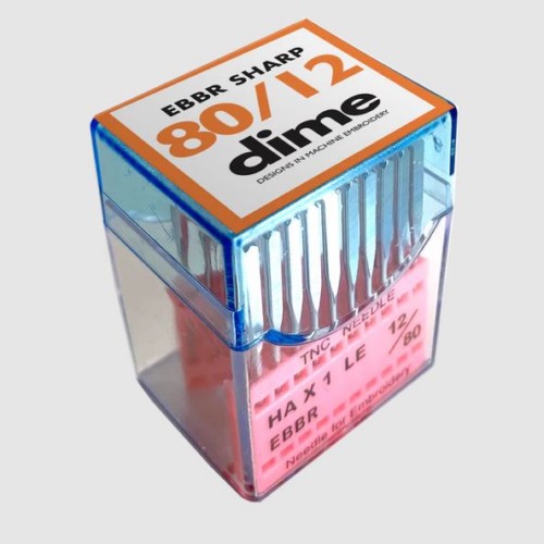 DIME Home Machine Embroidery Needles, 20 Count / 80/12 Sharp Point