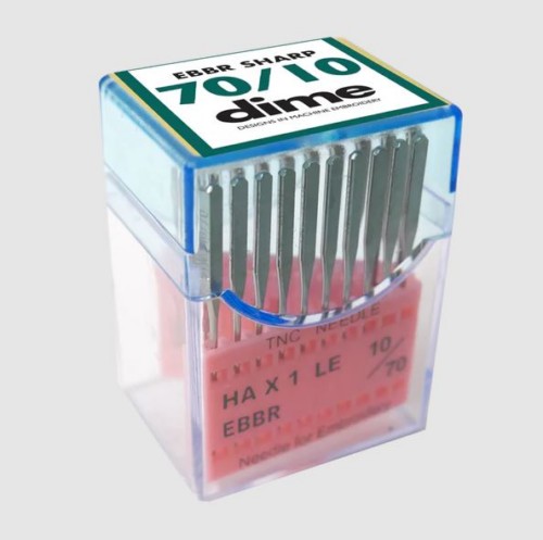 DIME Home Machine Embroidery Needles, 20 Count / 70/10 Sharp Point