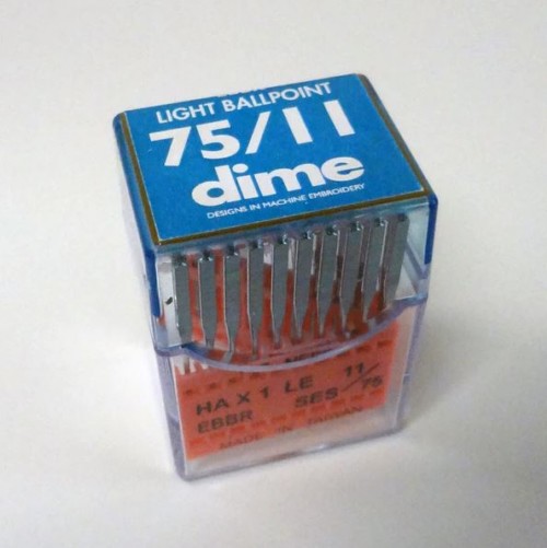 DIME Home Machine Embroidery Needles, 20 Count / 75/11 Light Ball Point