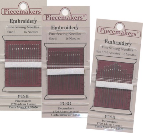 Piecemakers Embroidery Needles / Assorted Sizes 5/10, 16 needles