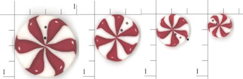 Peppermint Swirl Button / Small