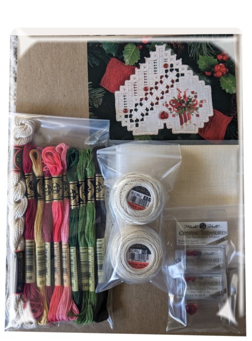 2023 Christmas in My Heart Stitch Along Materials / Kit - Fabric, Floss, Embellishments