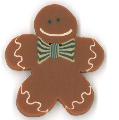 Gingerbread Boy Button, "Fred" / Large