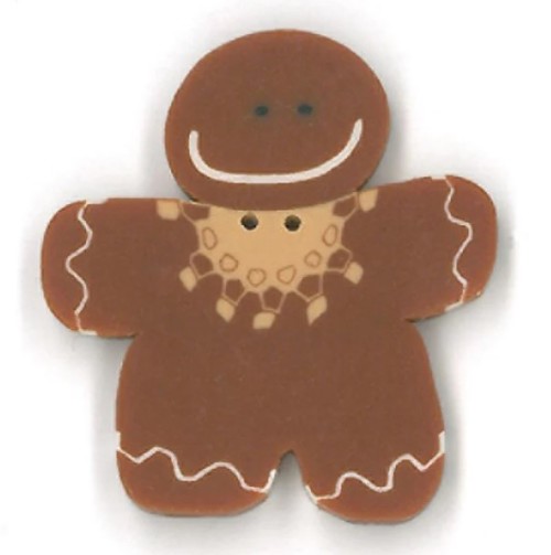 Gingerbread Girl Button, "Ginger" / Large