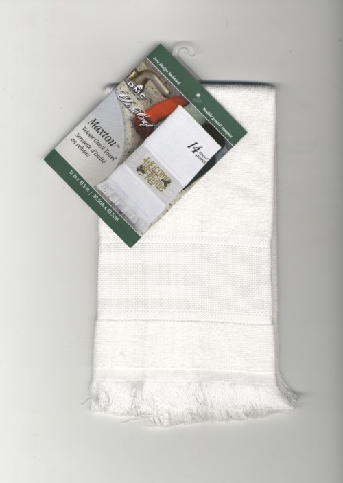 Charles Craft Maxton Velour Guest Towel 14 Count 12" X 19.5" / White