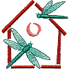 Dragonflies and Birdhouse